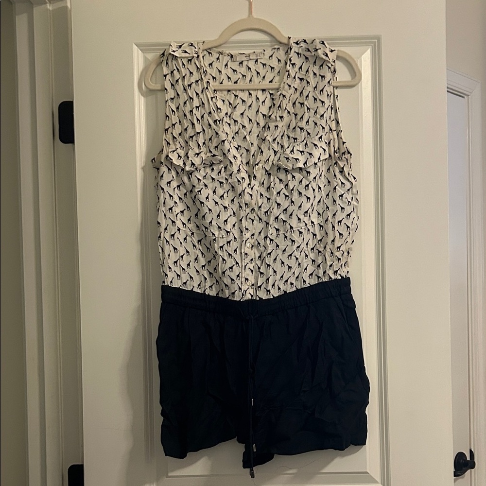 Black and White Sleeveless Jumpsuit